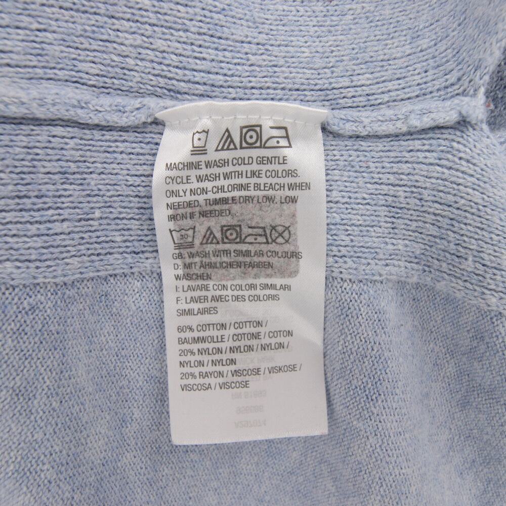 H by Halston Sweater Top Blue V Neck Bell Sleeve 3/4 Sleeve Blouse Casual Size M - Picture 10 of 11